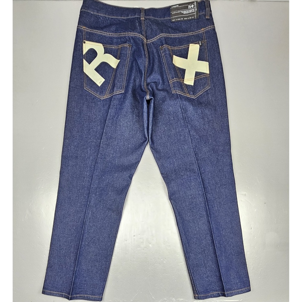 Vintage Roca Wear Jeans Men 40x33 Original Fit‎ Dark Wash Baggy Y2K Logo Hip-Hop